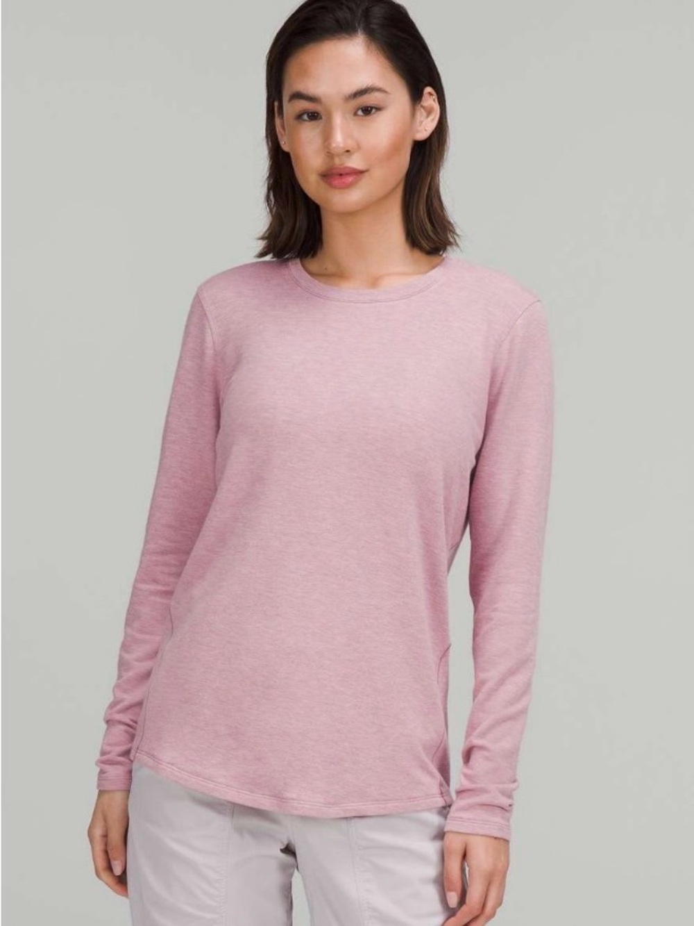 Lululemon Ever Ready Long Sleeve Shirt Heathered Pink Taupe Size 6